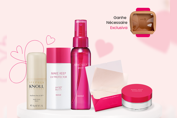 Kit Make e styling dia dos namorados com necessaire de brinde