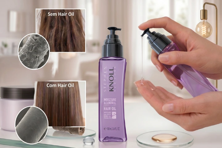 Moisture & Control Hair Oil para cabelo seco mesmo hidratando, cabelos mais macios e alinhados, proteção térmica para fios ressecados, brilho intenso e hidratação capilar, cabelos secos e danificados, redução do frizz e ressecamento, manutenção da hidratação capilar